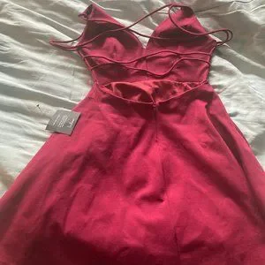 Believe in love wine red backless skater dress deals